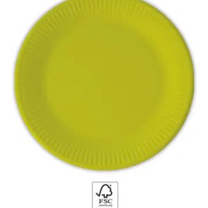 Unicolour Lime Green, Zöld papírtányér 8 db-os 20 cm FSC