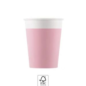Unicolour Pink, Rózsaszín papír pohár 8 db-os 200 ml FSC