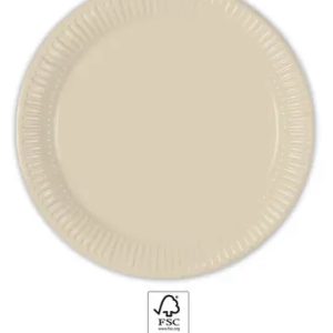 Unicolour Beige, Bézs papírtányér 8 db-os 23 cm FSC