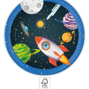 Űr Rocket Space papírtányér 8 db-os 23 cm FSC