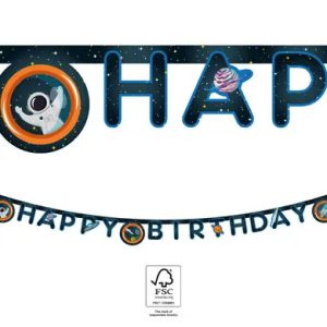 Űr Happy Birthday Rocket Space felirat FSC 2 m