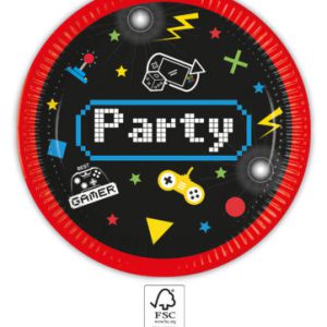 Gaming Party papírtányér 8 db-os 23 cm FSC