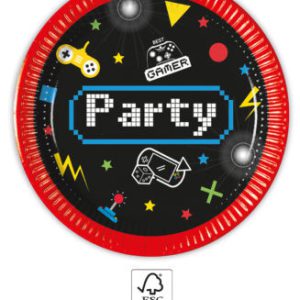 Gaming Party papírtányér 8 db-os 20 cm FSC
