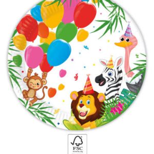 Dzsungel Balloons papírtányér 8 db-os 23 cm FSC