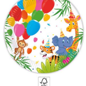 Dzsungel Balloons papírtányér 8 db-os 20 cm FSC
