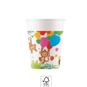 Dzsungel Balloons papír pohár 8 db-os 200 ml FSC