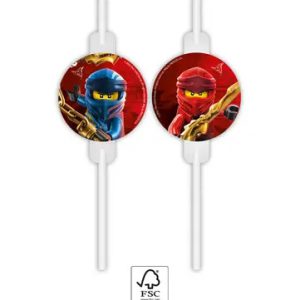 Lego Ninjago papír szívószál, 4 db-os szett FSC