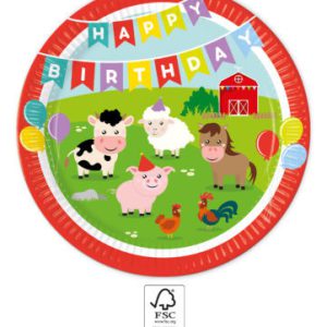 Farm Party papírtányér 8 db-os 23 cm FSC