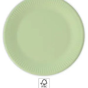 Unicolour Pastel Mint, Zöld papírtányér 8 db-os 23 cm FSC