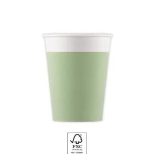 Unicolour Pastel Mint, Zöld papír pohár 8 db-os 200 ml FSC