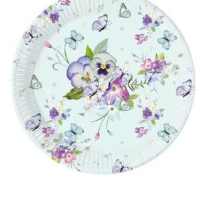 Pillangó Turquoise papírtányér 8 db-os 23 cm FSC