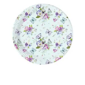 Pillangó Turquoise papírtányér 8 db-os 20 cm FSC