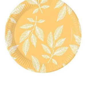 Levél Orange Leaves papírtányér 8 db-os 23 cm