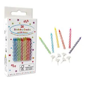 Színes Colorful Happy Birthday tortagyertya, gyertya szett 20 db-os