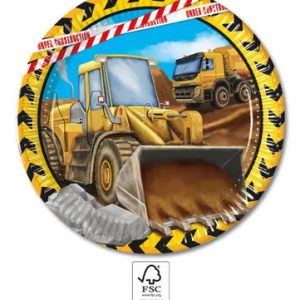 Építkezés Grabber papírtányér 8 db-os 23 cm FSC