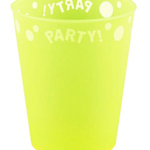 Yellow Fluorescent, Sárga micro prémium műanyag pohár 250 ml