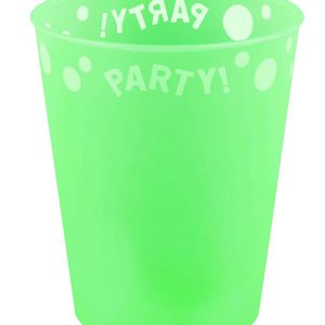 Green Fluorescent, Zöld micro prémium műanyag pohár 250 ml