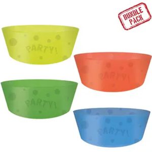 Színes Multicolor félig átlátszó műanyag mélytányér 4 db-os 12 cm