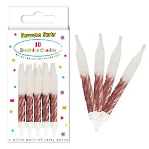 Happy Birthday Rose Gold tortagyertya, gyertya szett 10 db-os