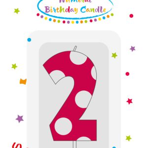 Színes Pink Pattern 2-es tortagyertya, számgyertya