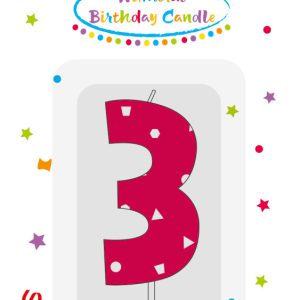 Színes Pink Pattern 3-as tortagyertya, számgyertya