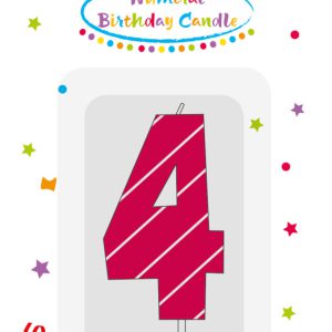 Színes Pink Pattern 4-es tortagyertya, számgyertya