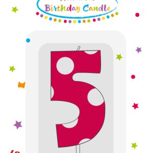 Színes Pink Pattern 5-ös tortagyertya, számgyertya