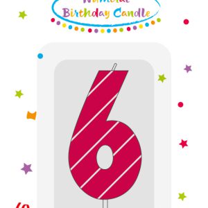 Színes Pink Pattern 6-os tortagyertya, számgyertya
