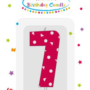 Színes Pink Pattern 7-es tortagyertya, számgyertya