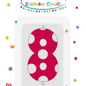 Színes Pink Pattern 8-as tortagyertya, számgyertya