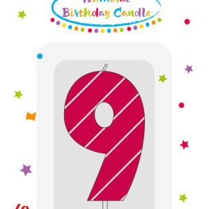 Színes Pink Pattern 9-es tortagyertya, számgyertya
