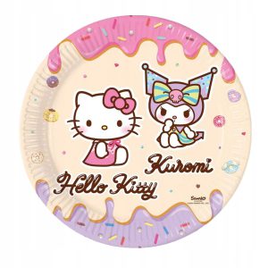 Hello Kitty Kuromi papírtányér 8 db-os 23 cm FSC