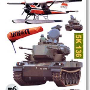 Tank, repülő Military matrica arany díszítéssel