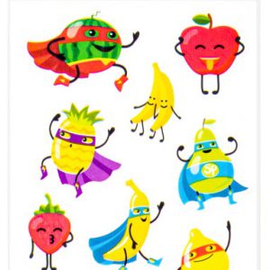 Gyümölcs Superhero matrica