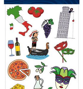 Utazás, Olaszország matrica szett