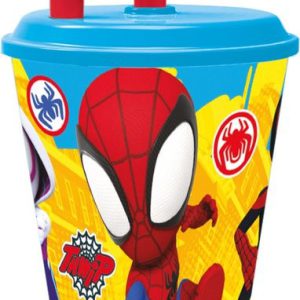 Pókember Spidey szívószálas pohár, műanyag 430 ml