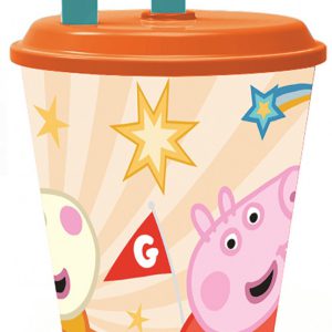 Peppa malac Kindness szívószálas pohár, műanyag 430 ml