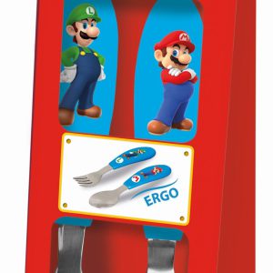 Super Mario Brothers fém ergo evőeszköz készlet - 2 darabos