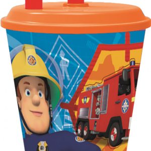 Sam a tűzoltó Rescue Mission szívószálas pohár, műanyag 430 ml