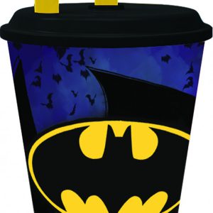 Batman Bat Signal szívószálas pohár, műanyag 430 ml
