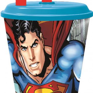 Superman Savior szívószálas pohár, műanyag 430 ml