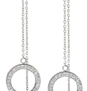 Victoria Ezüst színű fehér köves fülbevaló