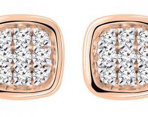 Victoria Rose gold színű fehér köves fülbevaló