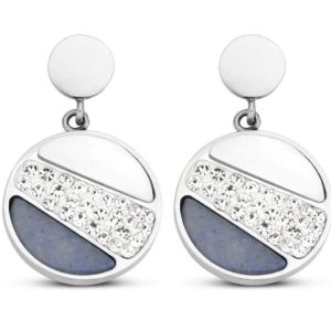 Victoria Ezüst színű köves, mintás fülbevaló