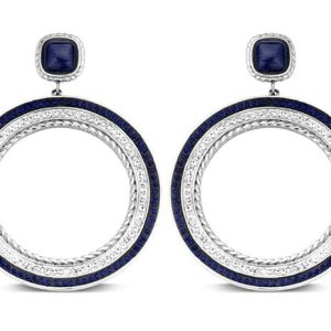 Victoria Ezüst színű kék, fehér köves fülbevaló