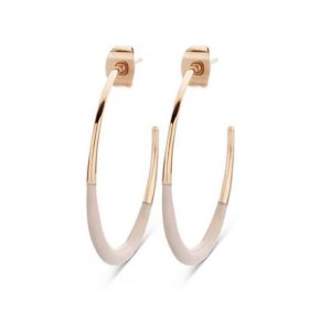 Victoria Rose gold színű fehér mintás fülbevaló