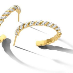 Victoria Arany színű fehér köves fülbevaló