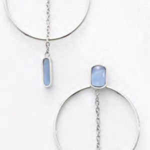 Victoria Ezüst színű kék köves karika fülbevaló