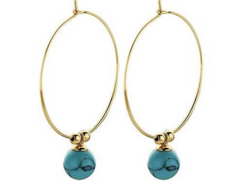 Victoria Arany színű kék gyöngyös fülbevaló