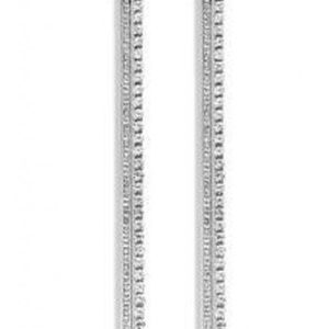 Victoria Ezüst színű fehér köves hosszú fülbevaló